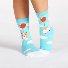 Load image into Gallery viewer, Corgi Pup, Pup, and Away Socks (Women's)