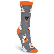 Load image into Gallery viewer, Cat and Dog Ghost Halloween Socks (Women's)
