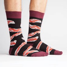 Load image into Gallery viewer, Black Strips Of Bacon Socks (Men's)
