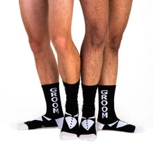 Load image into Gallery viewer, Black and White Groom Crew Socks (Unisex)
