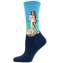 Load image into Gallery viewer, Blue Botticelli The Birth of Venus Socks (Women's)
