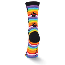 Load image into Gallery viewer, Rainbow Striped Paw Prints Socks (Women&#39;s)
